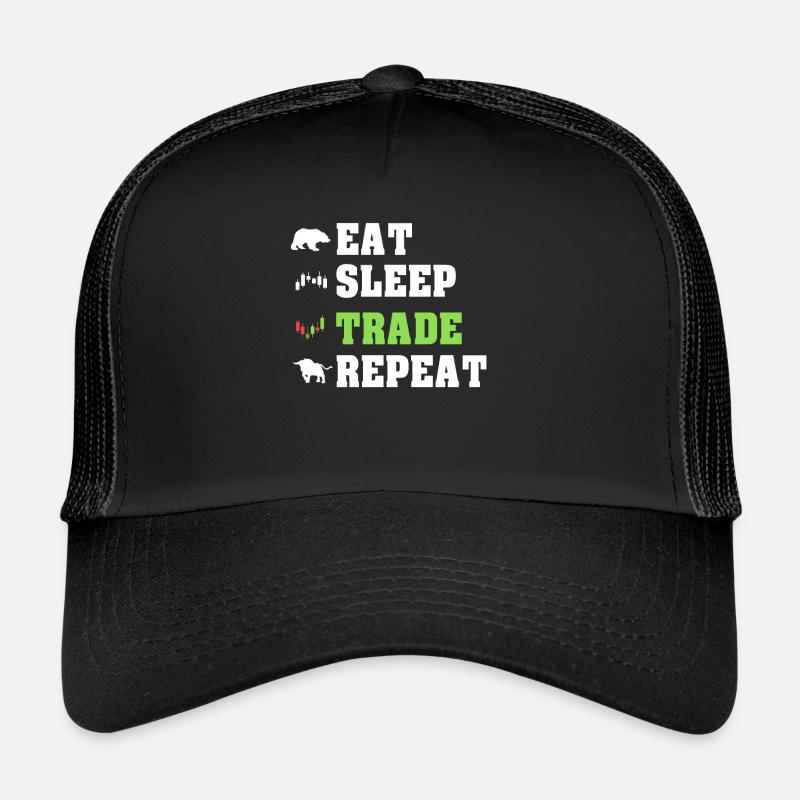 Eat Sleep Trade Repeat Trading Trader Traden Trucker Cap