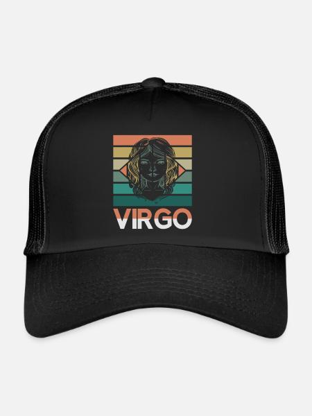 Signe du zodiaque Vierge Astorolgie Horoscope Signe - Casquette trucker  - noir/noir - Devant