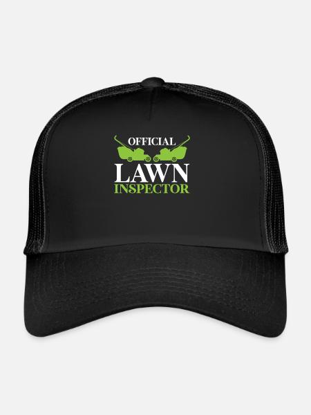 Tondeuse à gazon Cadeau de tonte de pelouse - Casquette trucker  - noir/noir - Devant