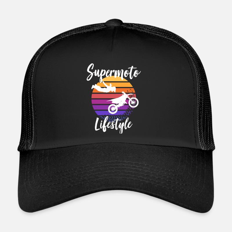 Motorcycle Supermoto Biker Lifestyle - Trucker Cap - black/black