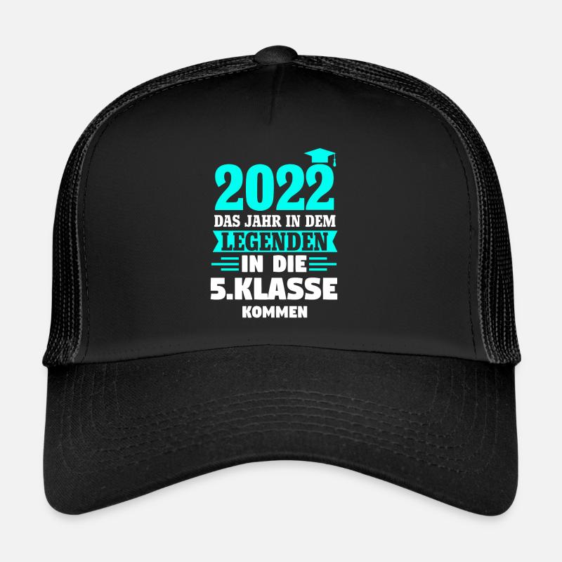 5. Klasse 2022 Schulanfang 5. Schuljahr Geschenk - Trucker Cap - Schwarz/Schwarz