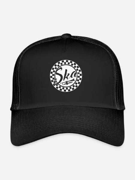 Ska Music Trumpet Swing Jazz Music Style - Trucker Cap - black/black - Front