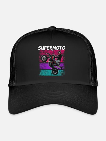Supermoto / Supermotard / Supermoto Wheelie - Trucker Cap - black/black - Front