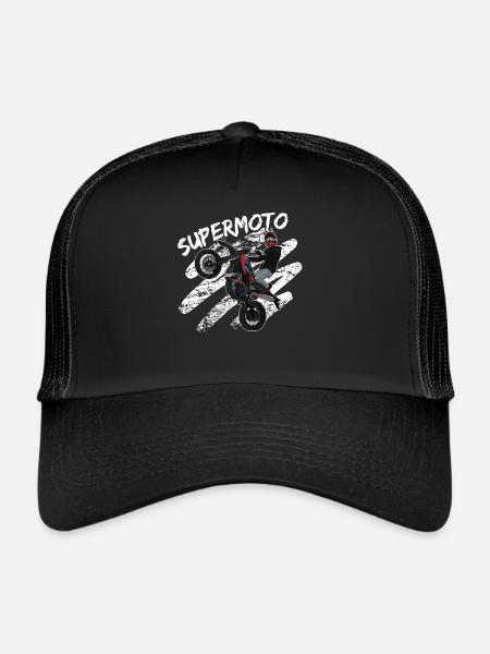 Supermoto / Supermotard / Supermoto Wheelie - Trucker Cap - black/black - Front