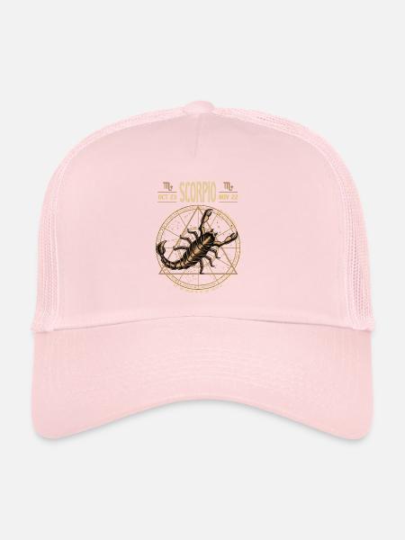 Signe du zodiaque Scorpion Horoscope Astrologie - Casquette trucker  - rose pâle - Devant