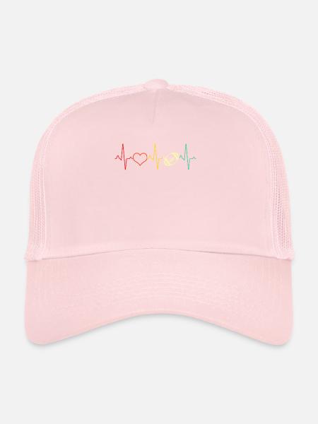 Football Heartbeat Rétro - Casquette trucker  - rose pâle - Devant