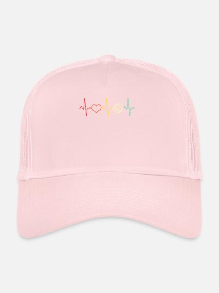 Volleyball Heartbeat Rétro - Casquette trucker  - rose pâle - Devant
