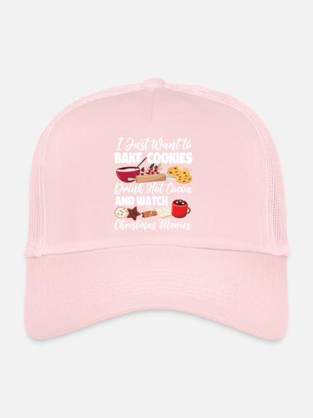 Cuire au four des biscuits de Noël I - Casquette trucker  - rose pâle - Devant