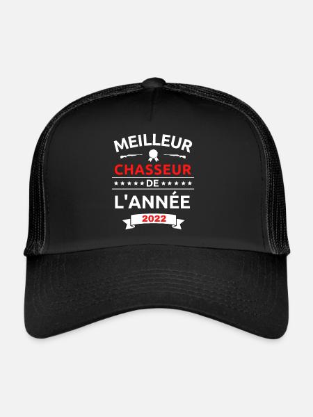 meilleur chasseur de l année 2022 - Casquette trucker  - noir/noir - Devant