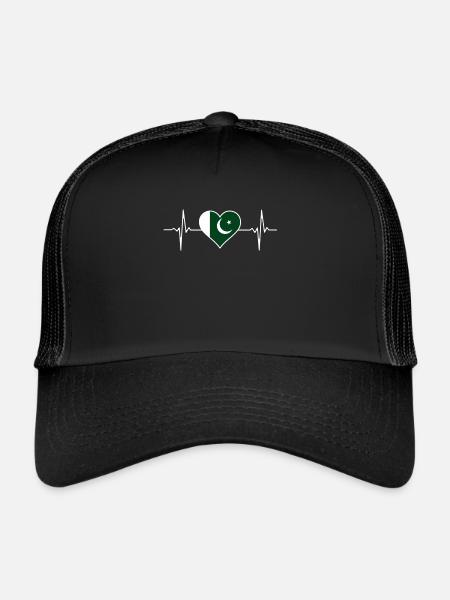 Pakistan Herzschlag - Trucker Cap - Schwarz/Schwarz - Vorne