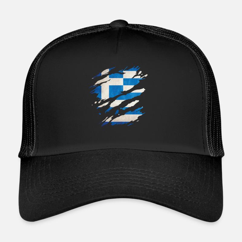 Greece - National flag, scratches, cracks Trucker Cap