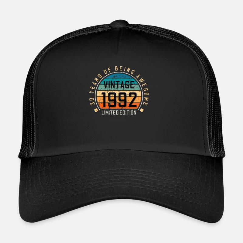 30e anniversaire 30 ans né en 1992 - Casquette trucker  - noir/noir