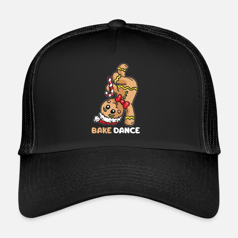 Bake Dance Lebkuchenmann Breakdance Weihnachten - Trucker Cap - Schwarz/Schwarz