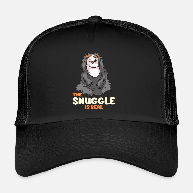 The Snuggle ist eine echte Katze in einer Decke Trucker Cap