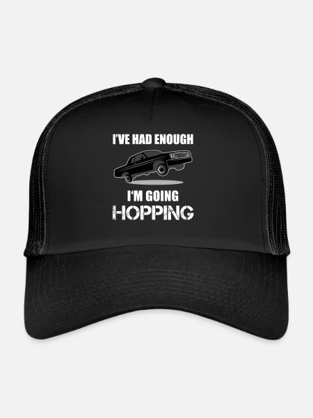 Lowrider Jumpcar Voiture Drôle Dire Cadeau - Casquette trucker  - noir/noir - Devant