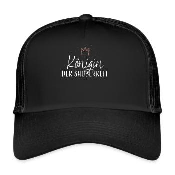 Sauberkeit Putzfrau Reinigungskraft - Trucker Cap - Schwarz/Schwarz - Vorne