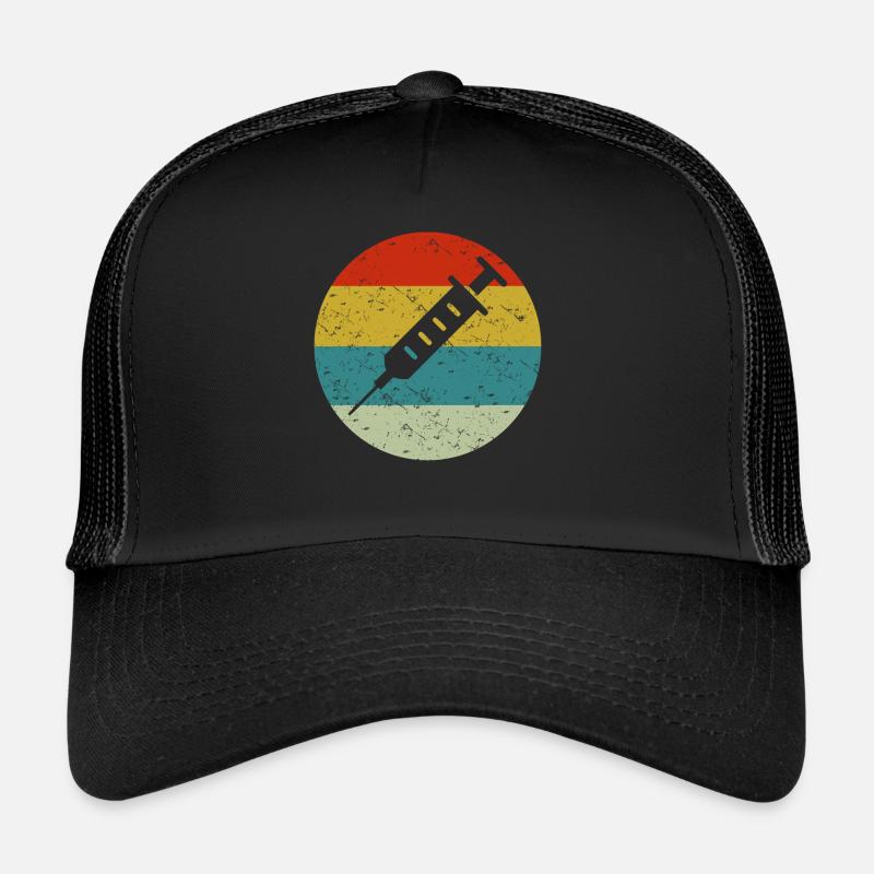 vaccines vintage - Trucker Cap - black/black