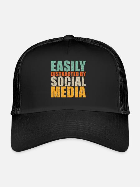 Social Media Slogan - Trucker Cap - black/black - Front