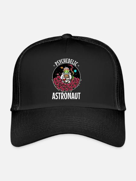 Astronaute psychédélique - Casquette trucker  - noir/noir - Devant