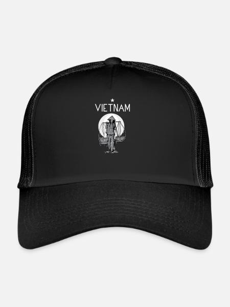 Vietnam I Hanoi Scooter Pho Bo Motif de voyage pour - Casquette trucker  - noir/noir - Devant