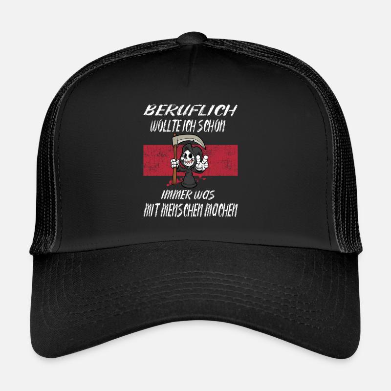 Beruflich Sensenmann - Trucker Cap - Schwarz/Schwarz