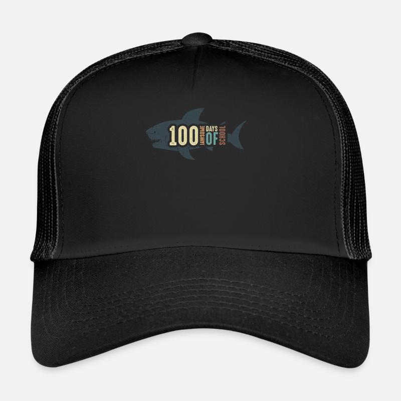 Jawsome Shark 100 jours d’école - Casquette trucker  - noir/noir