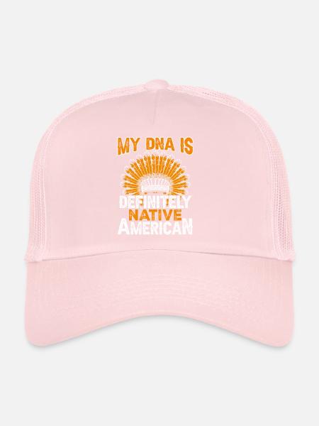 Indianisches Zitat Meine DNA ist - Trucker Cap - Hellrosa - Vorne