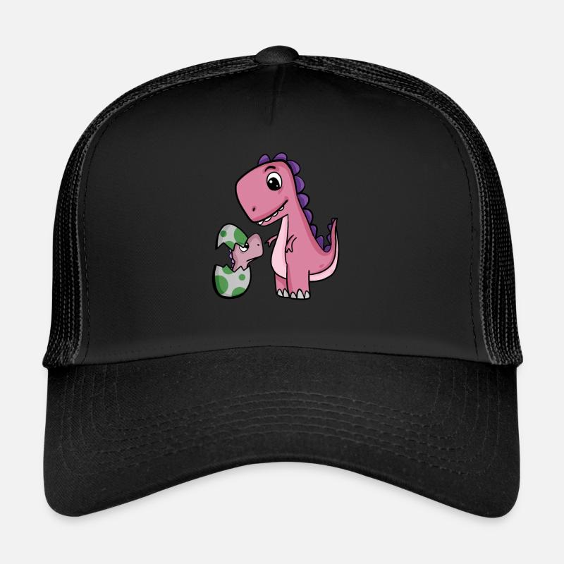 Dinosaurs with Baby Dinosaurs - Trucker Cap - black/black