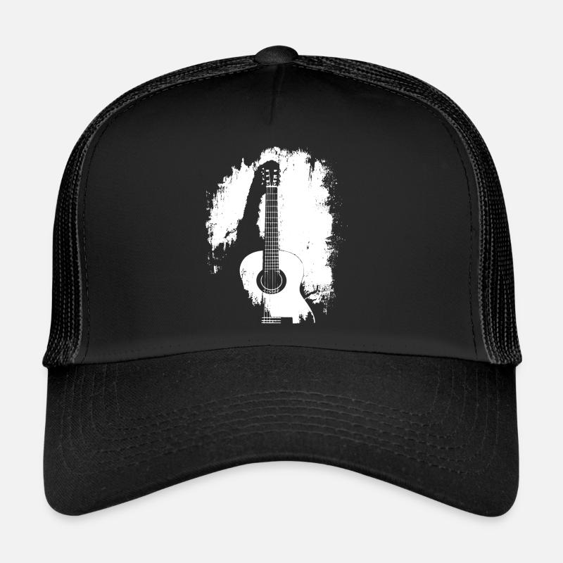 Guitar Guitar Player Vintage Guitarist Trucker Cap