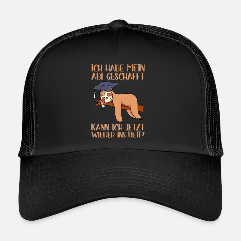 Faultier Abitur 2022 geschafft Abi 2022 - Trucker Cap - Schwarz/Schwarz