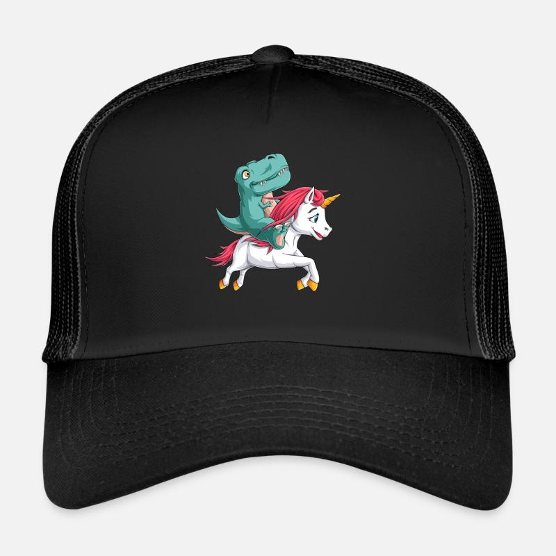 Baby T Rex Einhorn Dinosaurier Süßes Jungen Geschenk - Trucker Cap - Schwarz/Schwarz