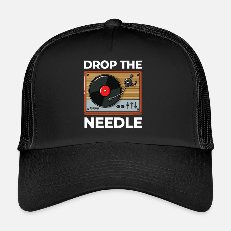 Disques de tourne-disques sur platine - Casquette trucker  - noir/noir