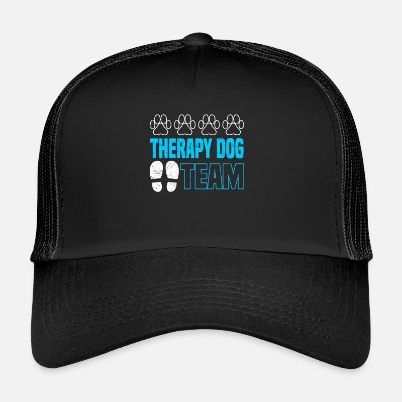 Therapy Dog Team - Therapiehund Hundetherapie - Trucker Cap - Schwarz/Schwarz