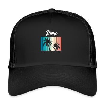 Peru Souvenir Südamerika Peruanisch Peru Urlaub - Trucker Cap - Schwarz/Schwarz - Vorne