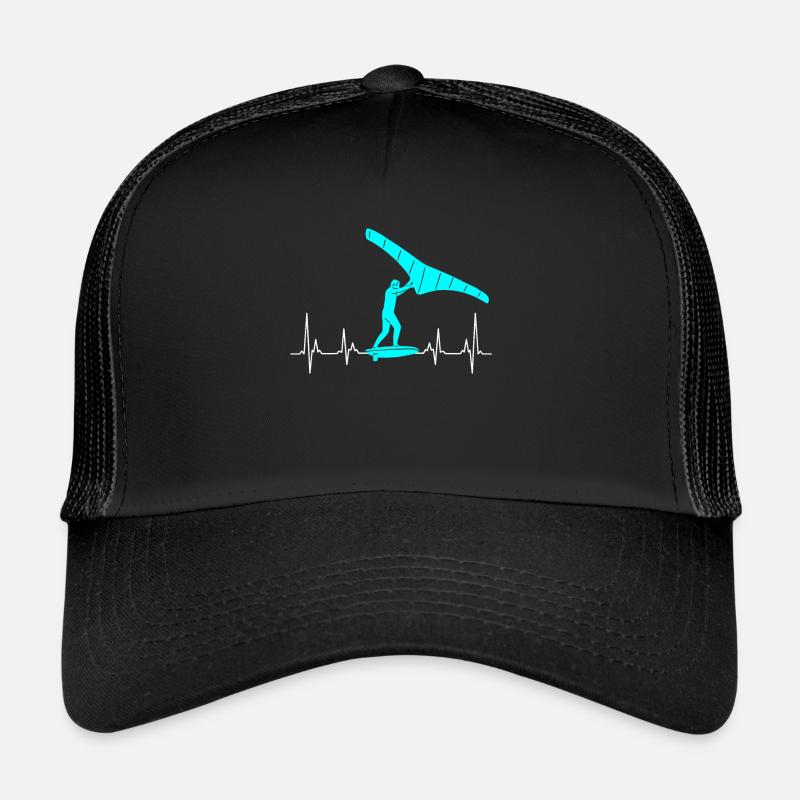 Wing Foiler Wing Surf Wingfoil Wingsurf - Casquette trucker  - noir/noir