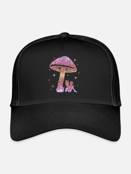 Glitter Fée Elfe Conte de Fées Dames Fille Cadeau - Casquette trucker  - noir/noir - Devant