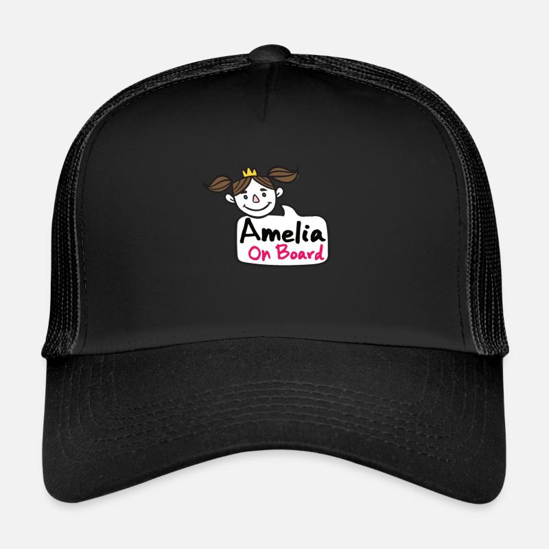 Amelia On Board - Trucker Cap - Schwarz/Schwarz