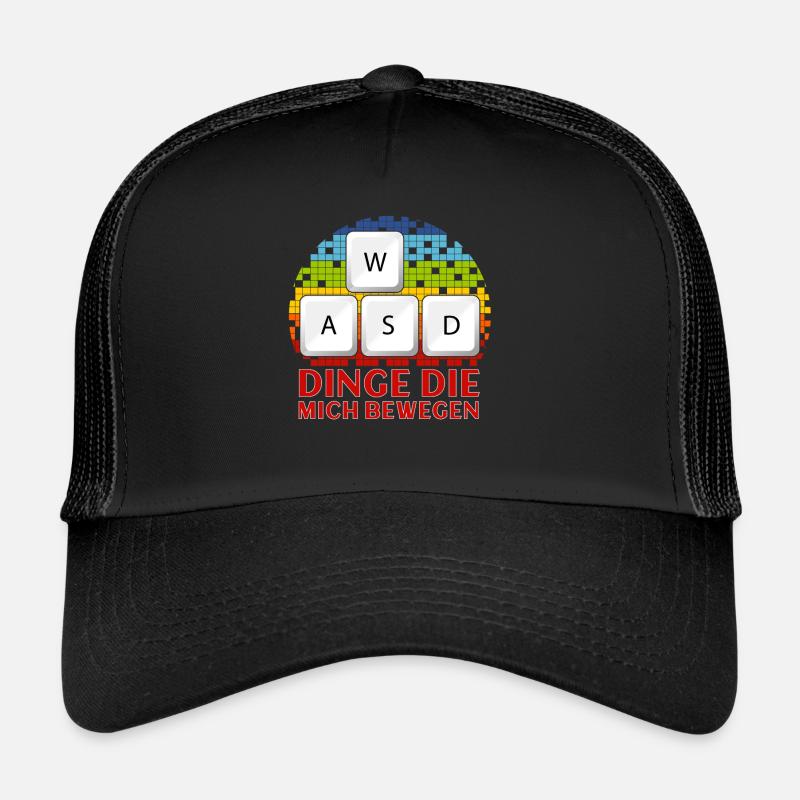 WASD Dinge Die Mich Bewegen - Trucker Cap - Schwarz/Schwarz