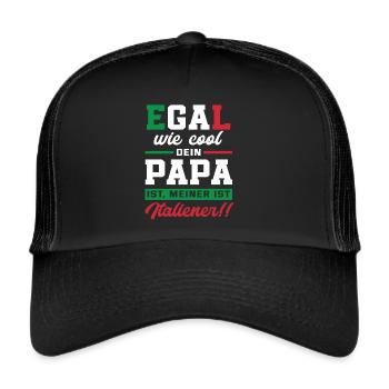 Italien Vater Geschenk - Trucker Cap - Schwarz/Schwarz - Vorne