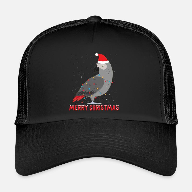 Joyeux Noël Santa Grey Parrot String lumières Casquette trucker 