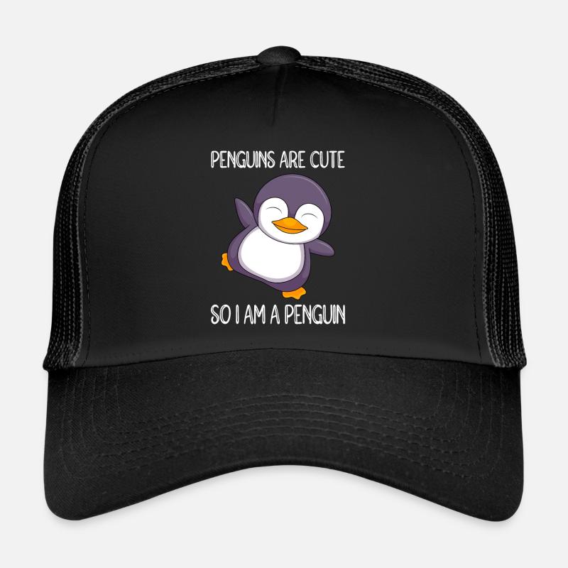 Pinguine sind süß ich bin ein Pinguin Liebe Kinder - Trucker Cap - Schwarz/Schwarz