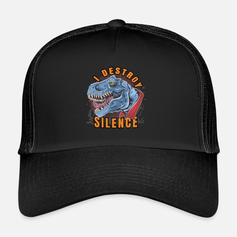 I Destroy Silence. Ich Zerstöre Stille und Ruhe. - Trucker Cap - Schwarz/Schwarz