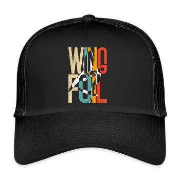 Wing Foil Wing Surfer Wing Foiler - Casquette trucker  - noir/noir - Devant