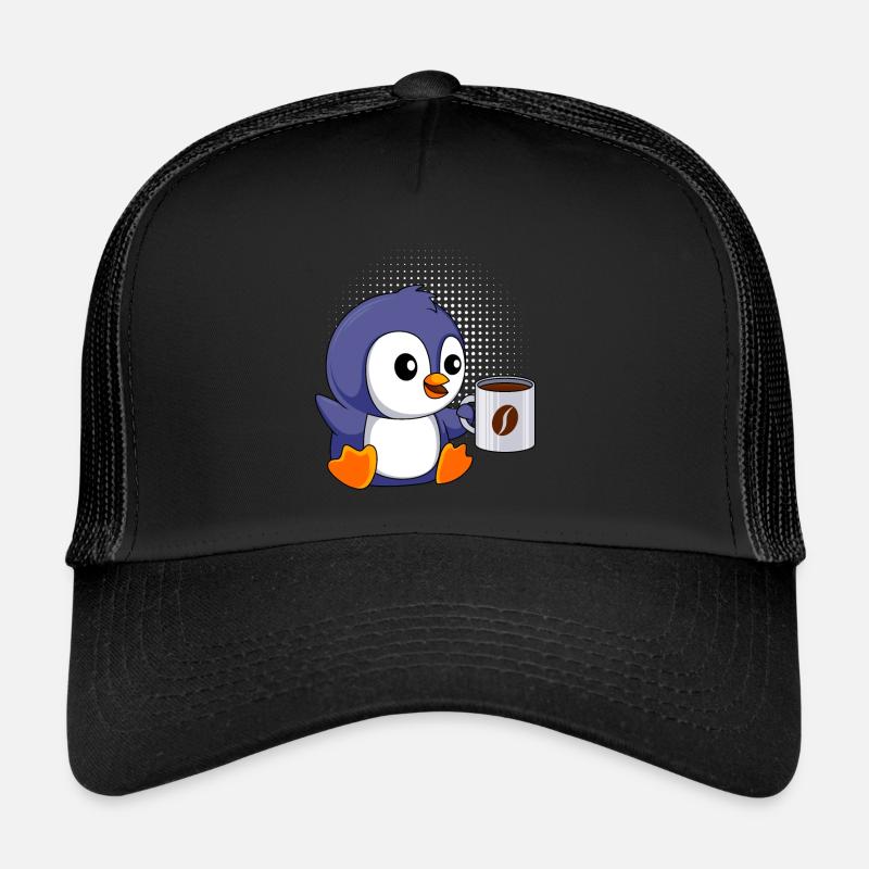 Café Pingouin Bébé Pingouin Café Junkie - Casquette trucker - noir/noir