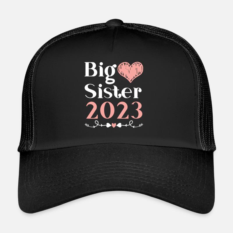 Große Schwester 2023 Großes Schwesterchen 23 - Trucker Cap - Schwarz/Schwarz