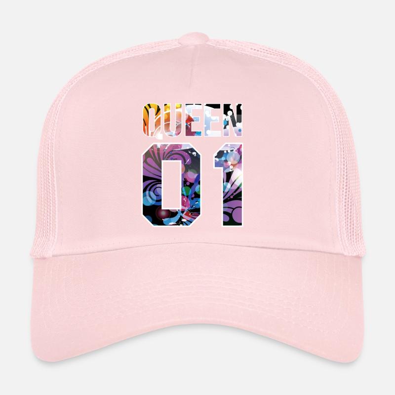 King Queen - Queen modernes Blumenmuster Trucker Cap