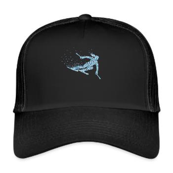 Ski Skifahrerin Skifahren Skiing - Trucker Cap - Schwarz/Schwarz - Vorne