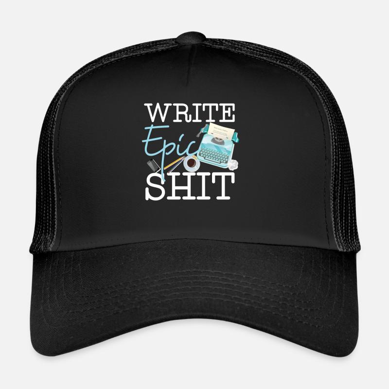 Écrire un roman à la machine à écrire Écrivain & Casquette trucker 