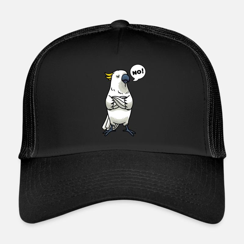 Sturer Kakadu Papageien Vogel - Trucker Cap - Schwarz/Schwarz