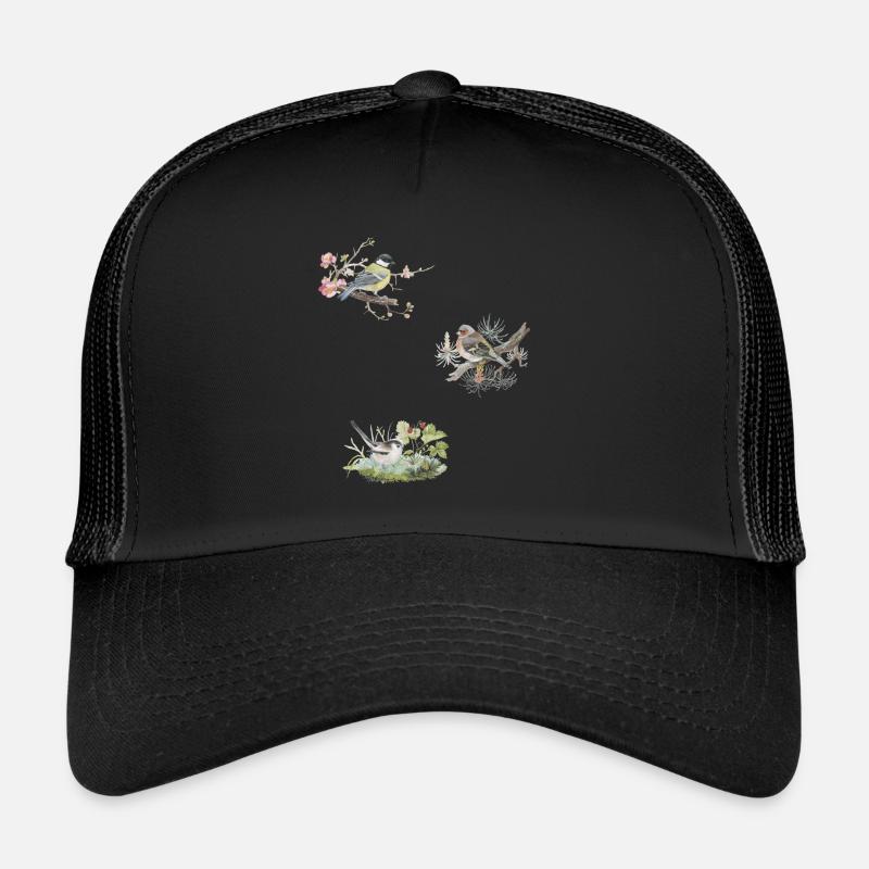 Queue de pinsonEd Grand dessin à l’aquarelle Casquette trucker 